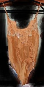 Vintage shimmery gold lace bodysuit